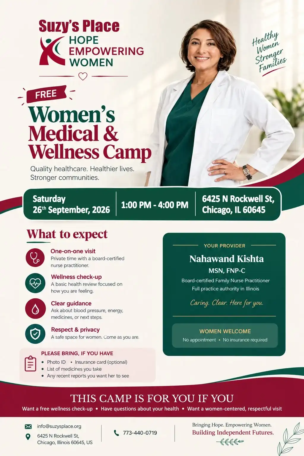 Free Women's Medical & Wellness Camp